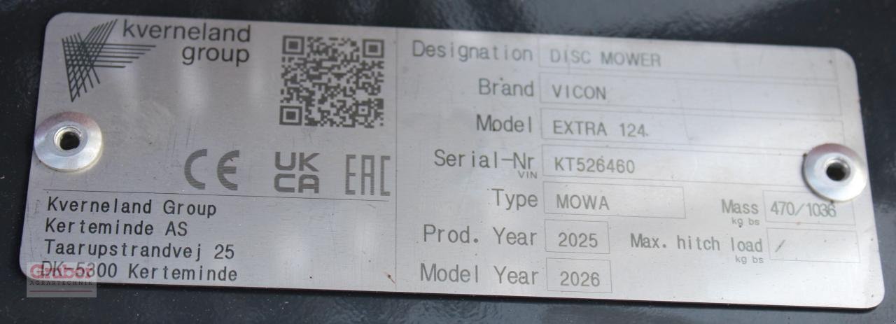 Mähwerk del tipo Vicon Extra 124, Neumaschine In Leipzig OT Engelsdorf (Immagine 5)