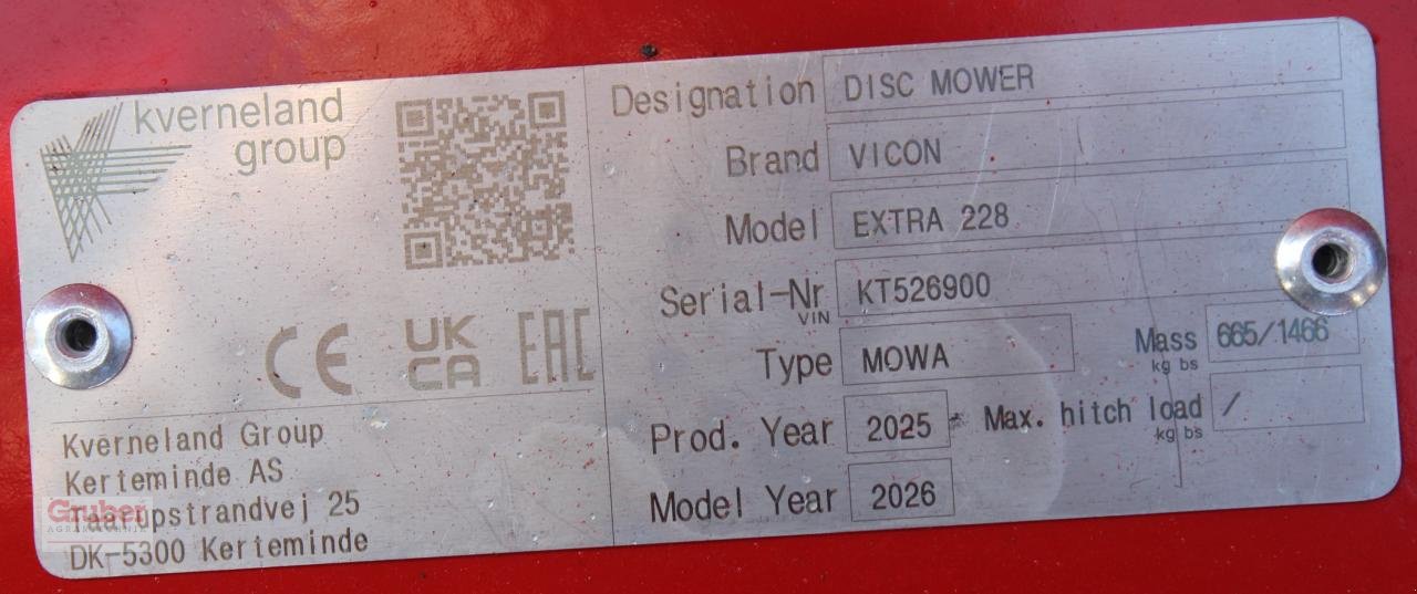 Mähwerk типа Vicon Extra 228, Neumaschine в Leipzig OT Engelsdorf (Фотография 6)