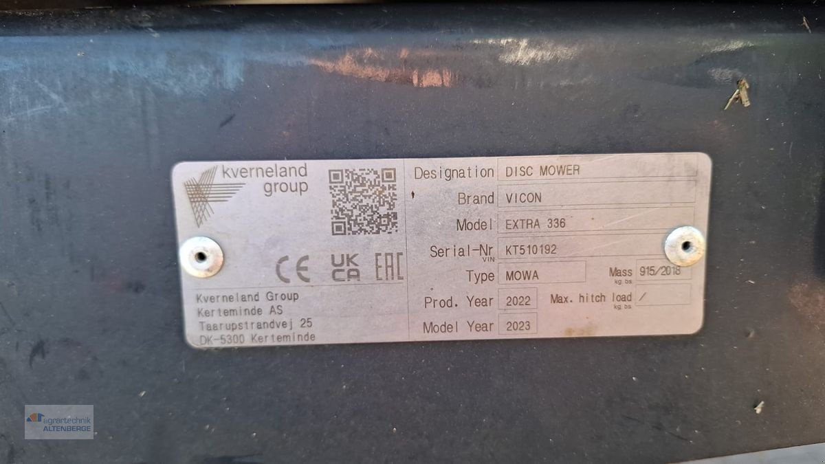 Mähwerk типа Vicon Extra 336 KSW, Gebrauchtmaschine в Altenberge (Фотография 10)