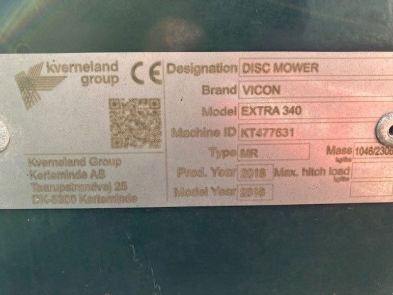 Mähwerk типа Vicon Extra 340, Gebrauchtmaschine в Wierden (Фотография 8)