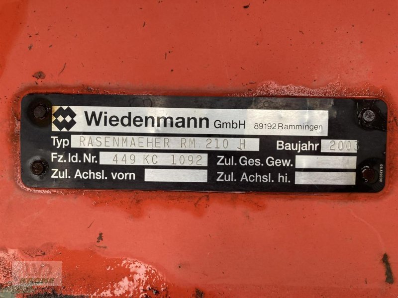 Mähwerk typu Wiedenmann RM 210 H, Gebrauchtmaschine v Spelle (Obrázek 4)