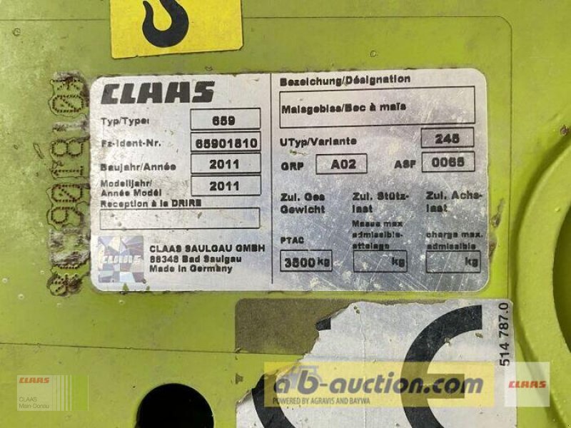 Maisgebiss des Typs CLAAS ORBIS 750, Gebrauchtmaschine in Wassertrüdingen (Bild 13)