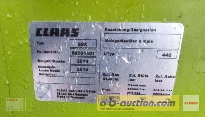 Maisgebiss Türe ait CLAAS ORBIS 900, Gebrauchtmaschine içinde Wassertrüdingen (resim 7)