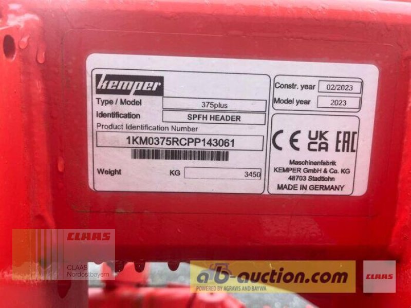 Maisgebiss a típus Kemper 375 PLUS, Gebrauchtmaschine ekkor: Altenstadt a.d. Waldnaab (Kép 4)