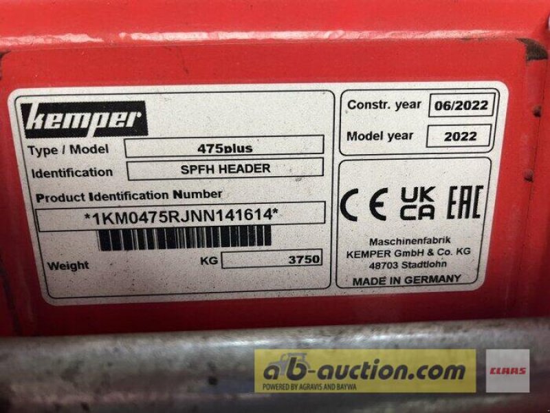 Maisgebiss des Typs Kemper Kemper 475 Plus Versteigerung ab-auction, Gebrauchtmaschine in Langenau (Bild 9)