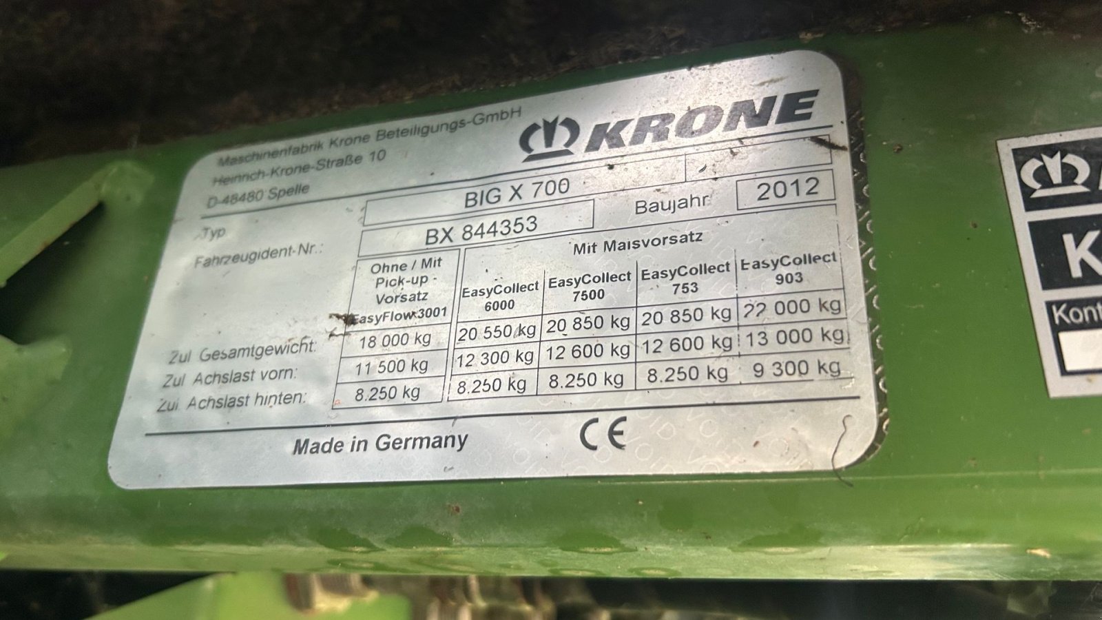 Maisgebiss типа Krone Big X 700, Gebrauchtmaschine в Asperup (Фотография 5)