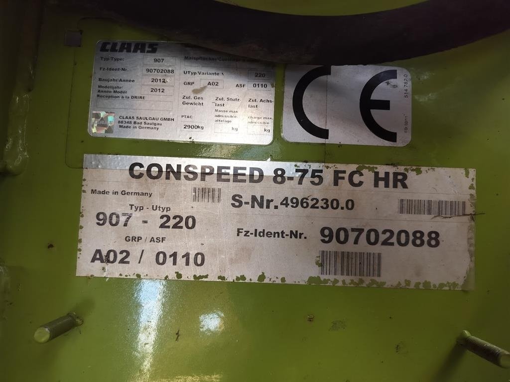 Maispflückvorsatz des Typs CLAAS Conspeed 8-75 FC Majs skærebord, Gebrauchtmaschine in Hinnerup (Bild 4)