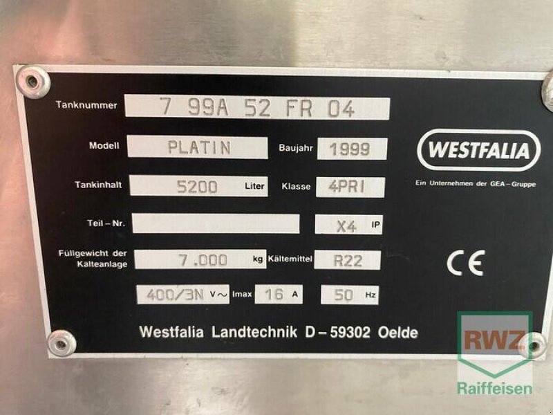 Milchkühltank типа GEA Farm Technologies Milchkühlung PLATIN 5200, Gebrauchtmaschine в Wipperfürth (Фотография 4)