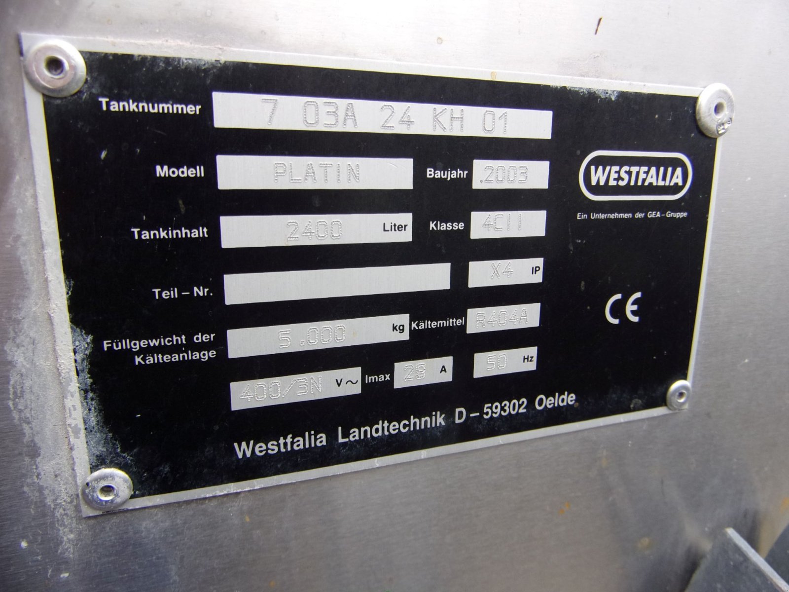 Milchkühltank типа GEA Farm Technologies Platin 2400, Gebrauchtmaschine в Übersee (Фотография 5)