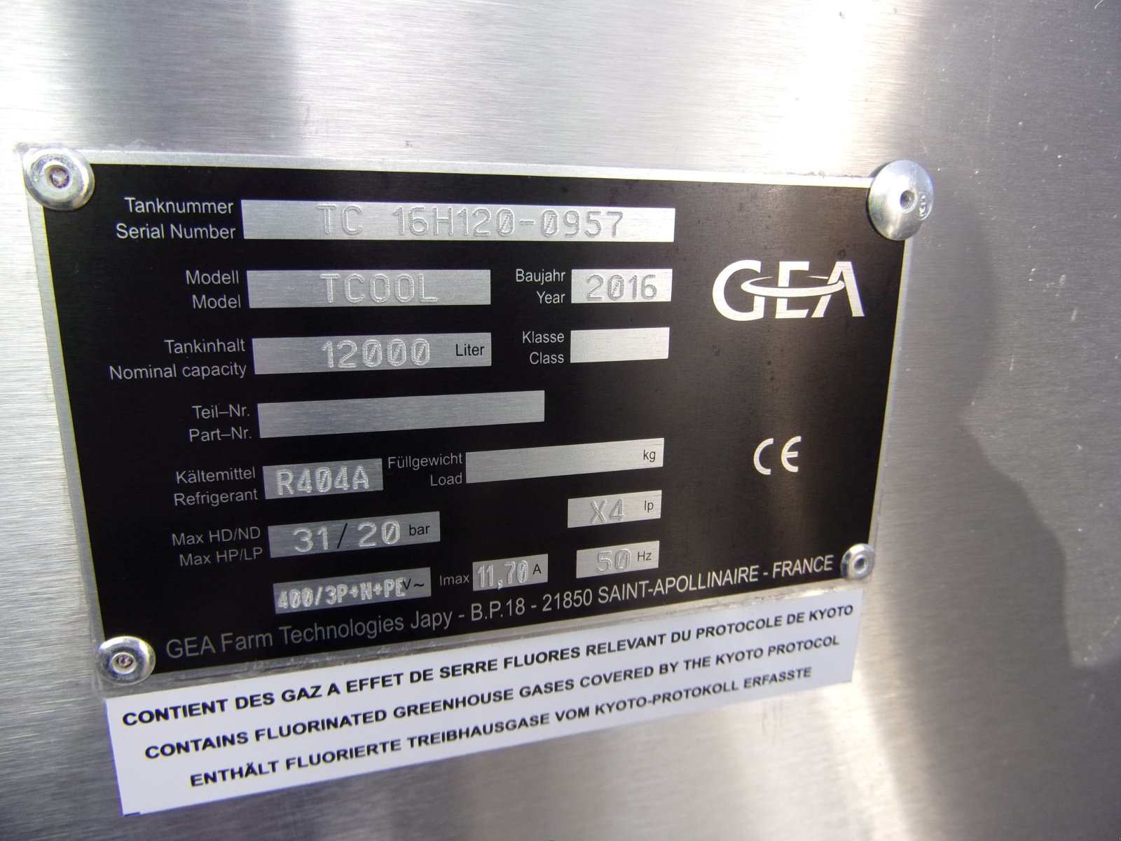 Milchkühltank типа GEA T-COOL 12000, Gebrauchtmaschine в Übersee (Фотография 6)