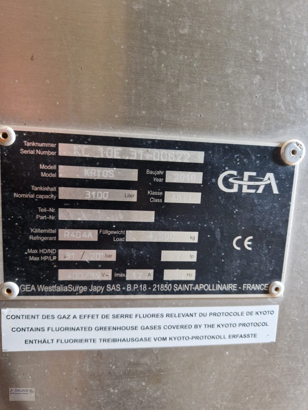 Milchtank des Typs GEA Farm Technologies KRYOS, Gebrauchtmaschine in Oberviechtach (Bild 5)