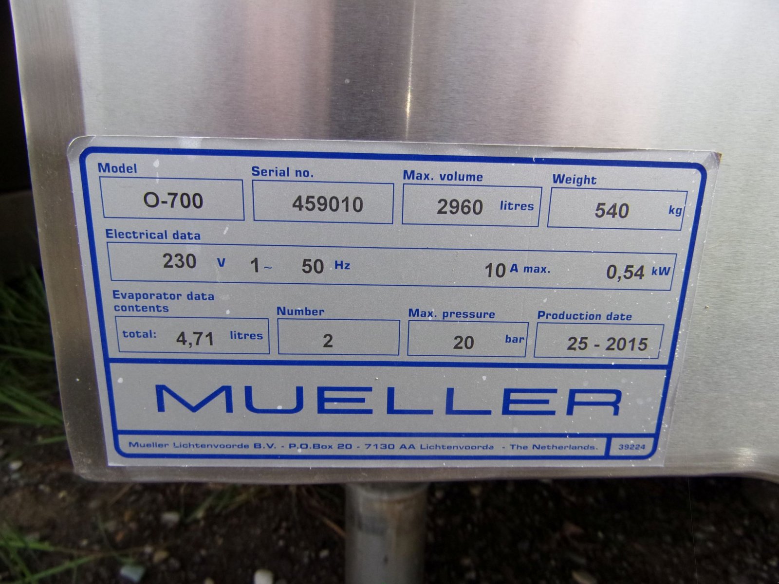 Milchtank типа Müller O-700 / 2800 Liter, Gebrauchtmaschine в Übersee (Фотография 6)