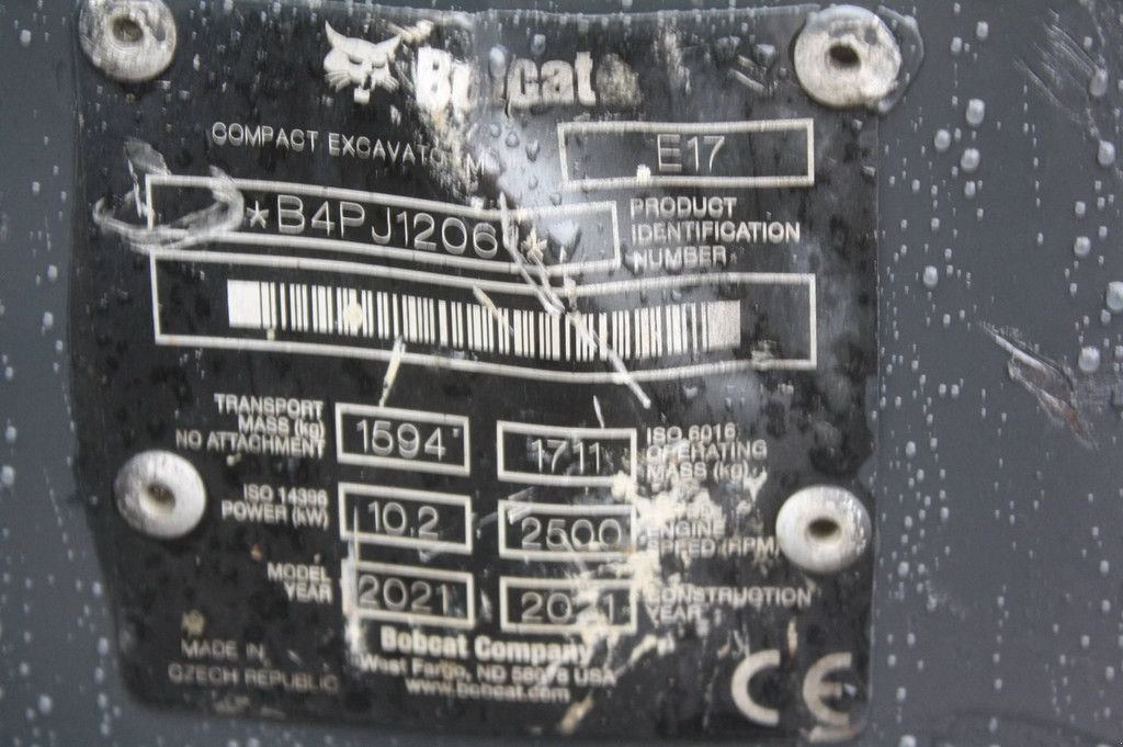 Minibagger del tipo Bobcat E17, Gebrauchtmaschine en Antwerpen (Imagen 8)