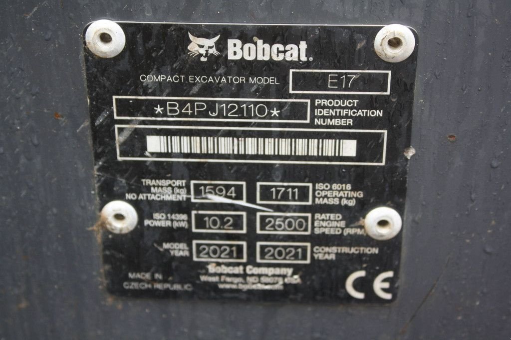 Minibagger del tipo Bobcat E17, Gebrauchtmaschine en Antwerpen (Imagen 4)