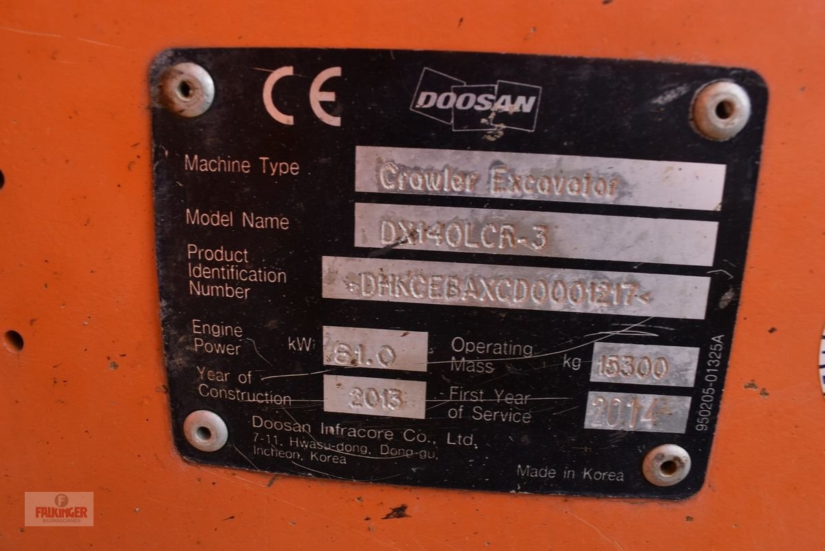 Minibagger des Typs Doosan DX140LCR-3, Gebrauchtmaschine in Putzleinsdorf (Bild 15)
