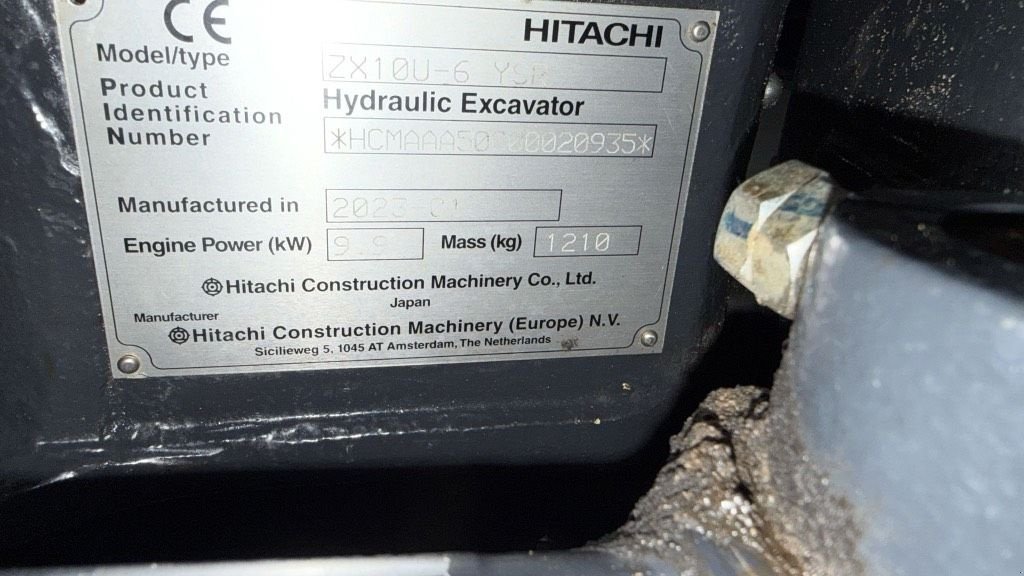 Minibagger typu Hitachi ZX 10 U-6, Gebrauchtmaschine v WIJCHEN (Obrázek 3)