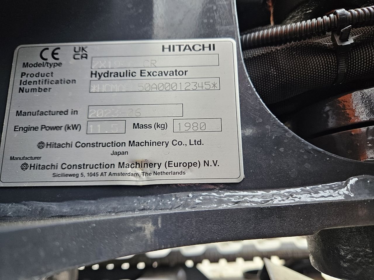 Minibagger Türe ait Hitachi ZX19-6, Gebrauchtmaschine içinde Veldhoven (resim 7)
