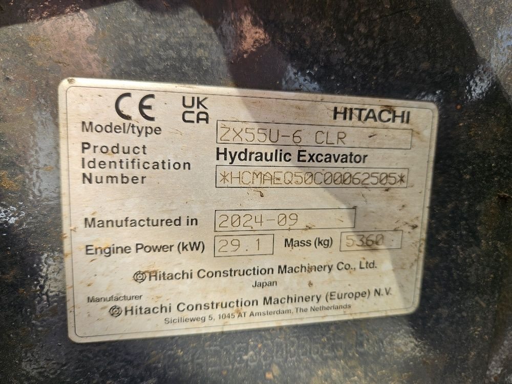Minibagger typu Hitachi ZX55U-6, Gebrauchtmaschine v Veldhoven (Obrázek 5)