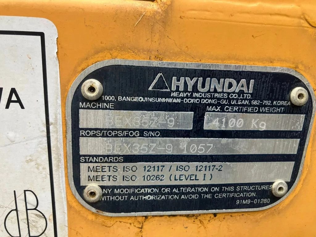 Minibagger от тип Hyundai Robex 35-9 Graafmachine Minigraver, Gebrauchtmaschine в Lunteren (Снимка 11)
