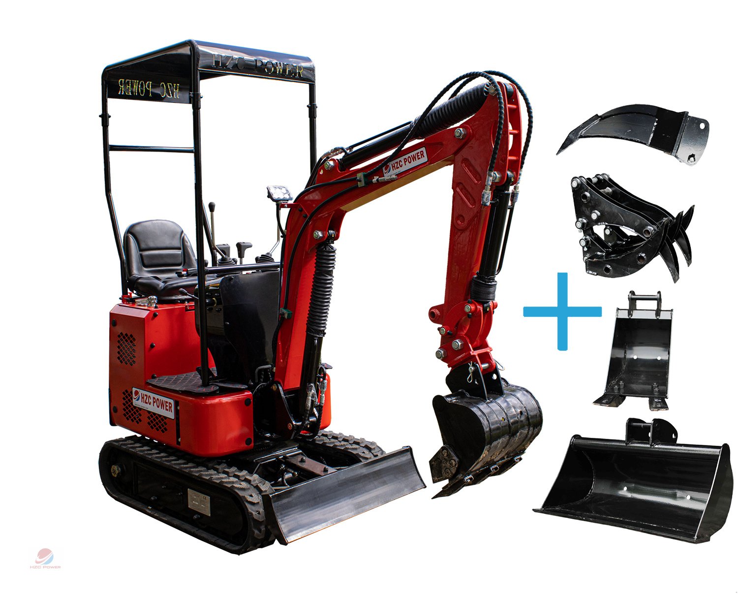 Minibagger typu HZC Power BKB850K Minibagger mit Kettenantrieb, Benzinmotor & verstellbarem Fahrwerk, Neumaschine v Brandenburg - Werder (Havel) (Obrázek 1)