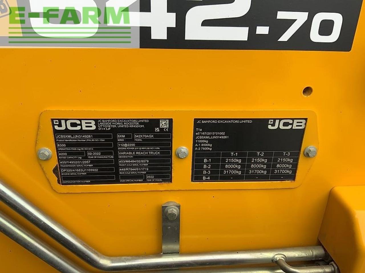 Minibagger des Typs JCB 542-70 agri xtra telehandler, Gebrauchtmaschine in SHAFTESBURY (Bild 16)