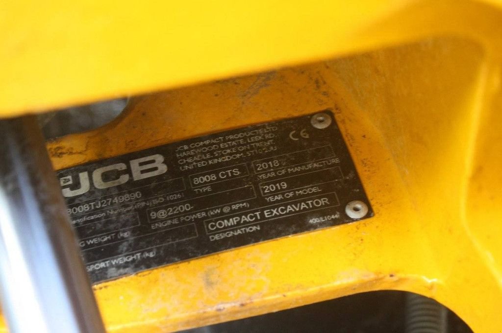 Minibagger del tipo JCB 8008 CTS, Gebrauchtmaschine en Antwerpen (Imagen 8)