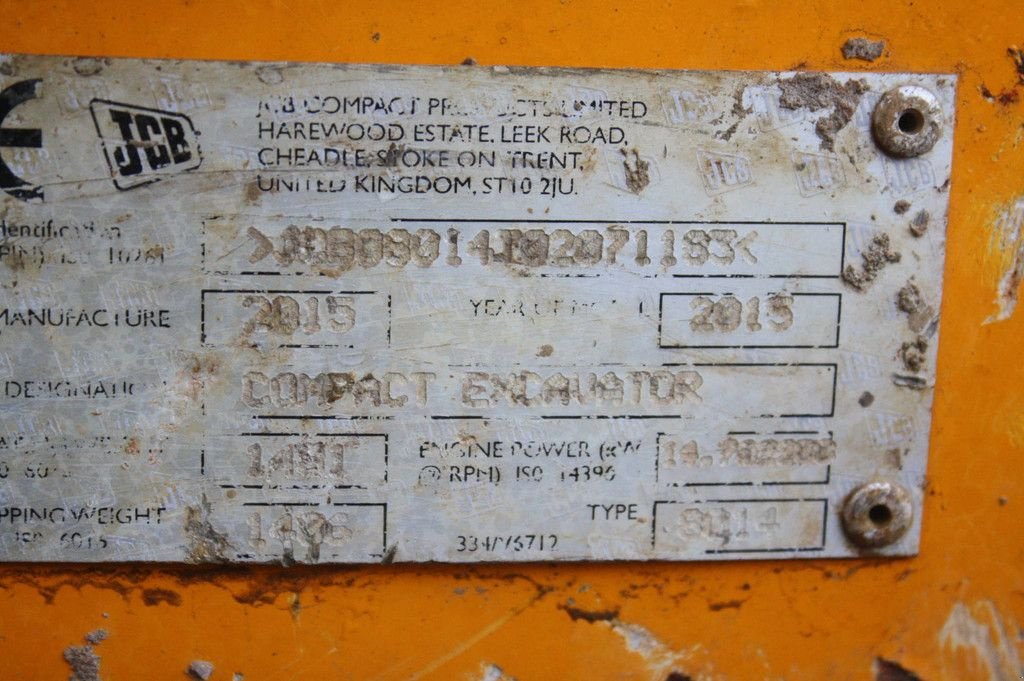 Minibagger del tipo JCB 8014 CTS, Gebrauchtmaschine en Antwerpen (Imagen 10)