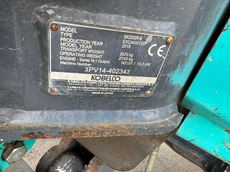 Minibagger typu Kobelco SK 25 SR-6E, Gebrauchtmaschine v Wargnies Le Grand (Obrázek 8)