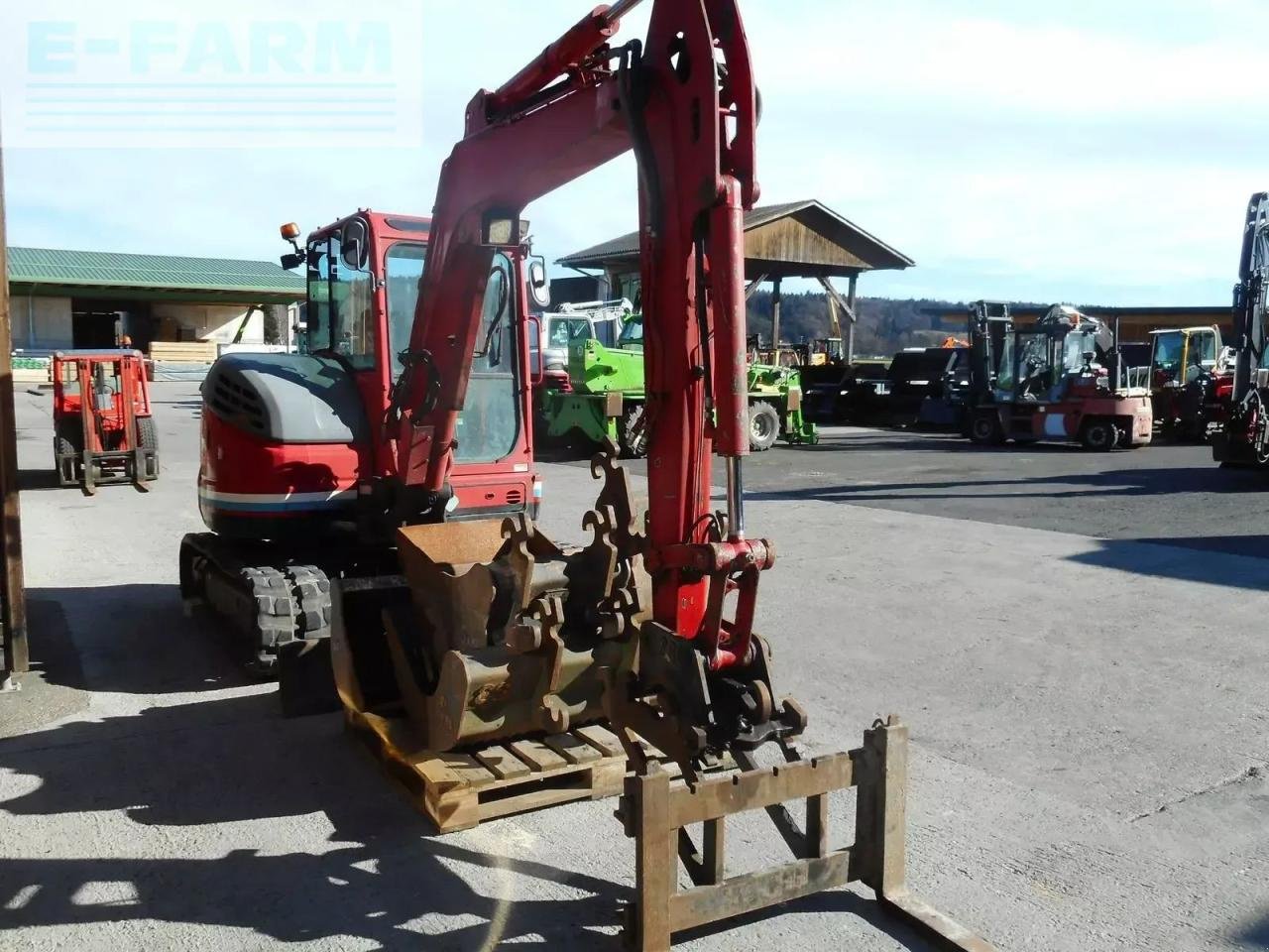 Minibagger Türe ait Kobelco sk55srx-6 ( 5.100kg ) 4 löffel + palettengabel, Gebrauchtmaschine içinde ST. NIKOLAI/DR. (resim 7)