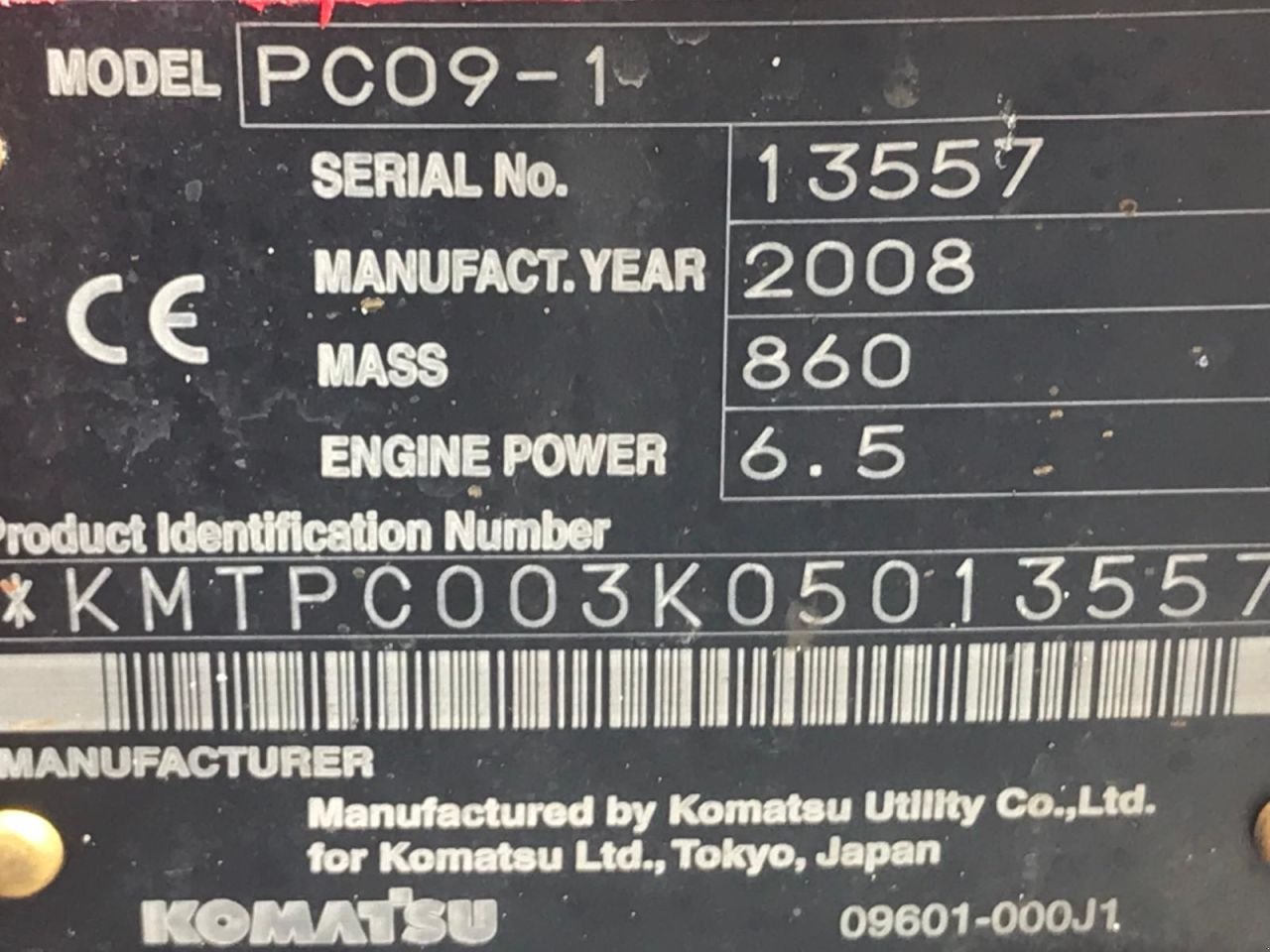 Minibagger des Typs Komatsu PC 09-1, Gebrauchtmaschine in Hoek (Bild 5)