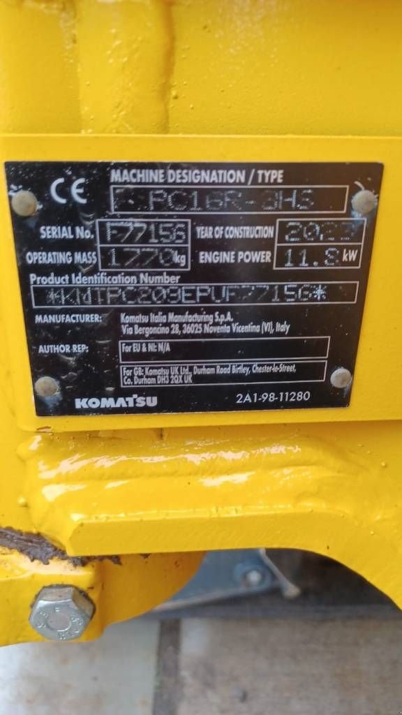 Minibagger typu Komatsu PC16R-3HS, Gebrauchtmaschine v Overijse (Obrázek 2)