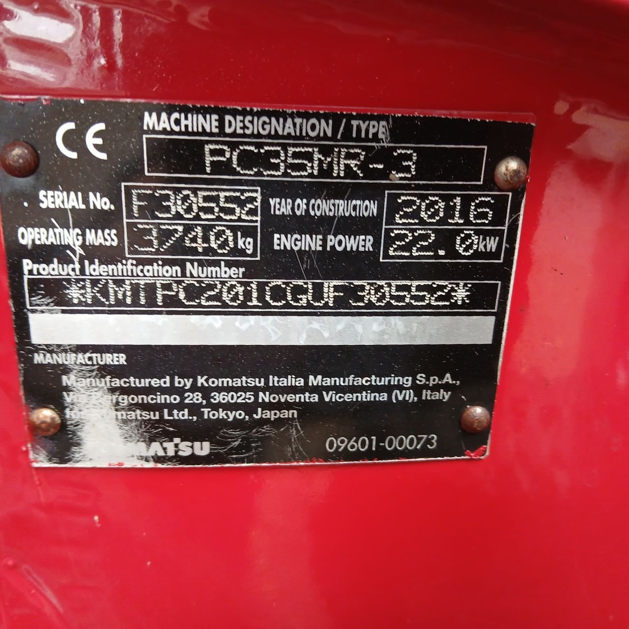 Minibagger des Typs Komatsu PC35MR-3., Gebrauchtmaschine in Alblasserdam (Bild 6)