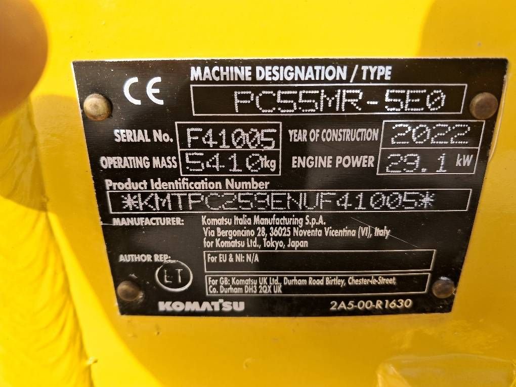 Minibagger Türe ait Komatsu PC55MR-5, Gebrauchtmaschine içinde Overijse (resim 2)