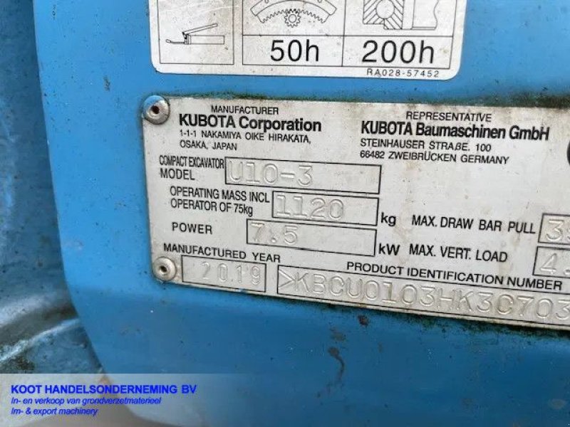 Minibagger a típus Kubota 4X u10-3 Low Hours!!, Gebrauchtmaschine ekkor: Nieuwerkerk aan den IJssel (Kép 9)