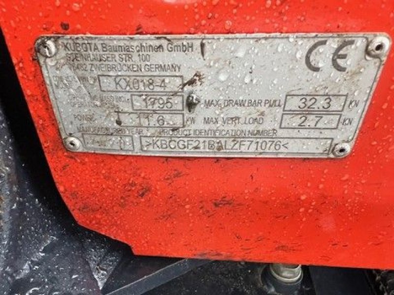 Minibagger del tipo Kubota KX 018-4, Gebrauchtmaschine In Lunteren (Immagine 6)
