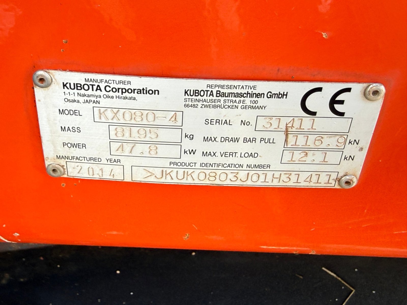 Minibagger of the type Kubota KX 080-4, Gebrauchtmaschine in Neureichenau (Picture 17)