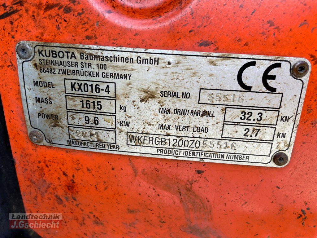 Minibagger van het type Kubota kx016-4, Gebrauchtmaschine in Mühldorf (Foto 20)