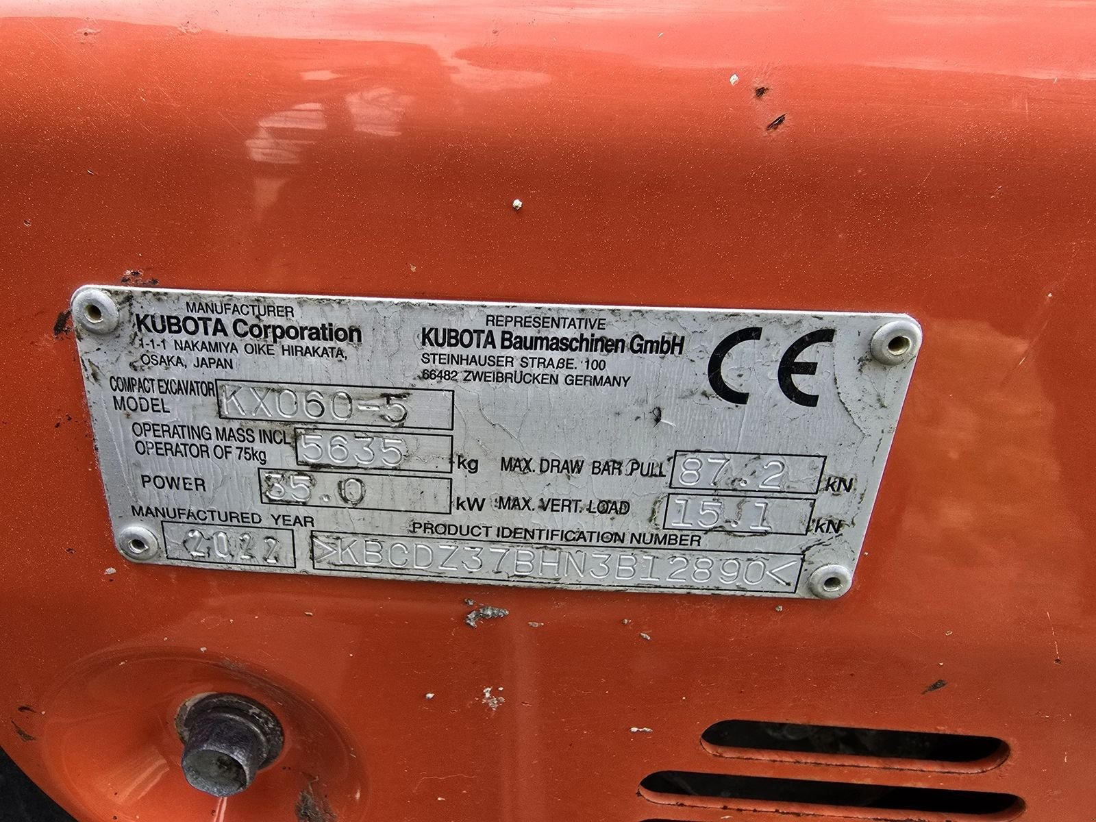 Minibagger typu Kubota KX060-5, Gebrauchtmaschine v Gabersdorf (Obrázek 12)