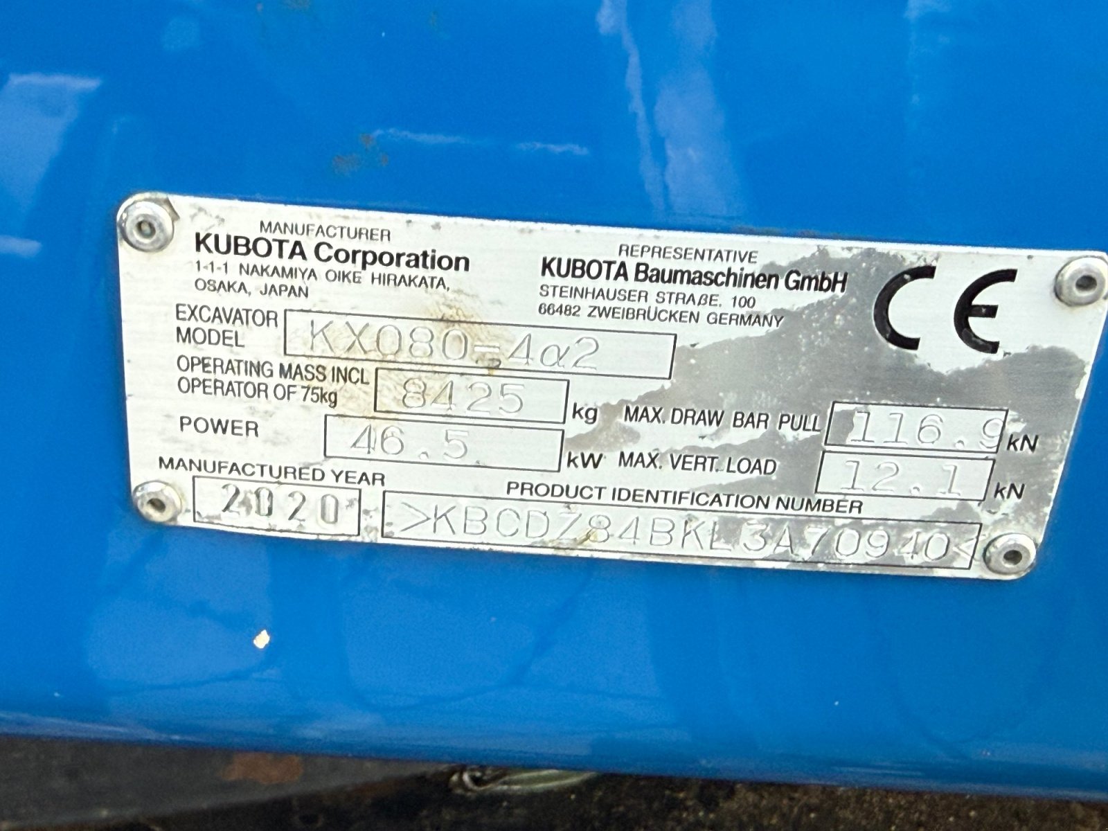 Minibagger Türe ait Kubota KX080-4a2, Gebrauchtmaschine içinde Neureichenau (resim 17)