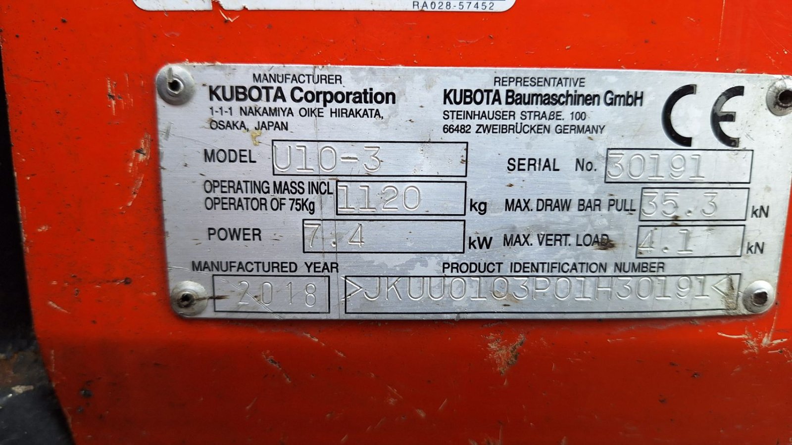 Minibagger du type Kubota U10-3, Gebrauchtmaschine en Dronten (Photo 8)