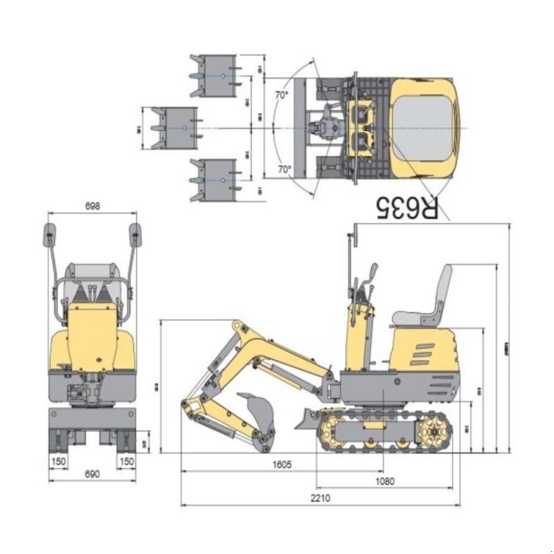 Minibagger des Typs Lumag MD60, Neumaschine in MARIAHOUT (Bild 9)