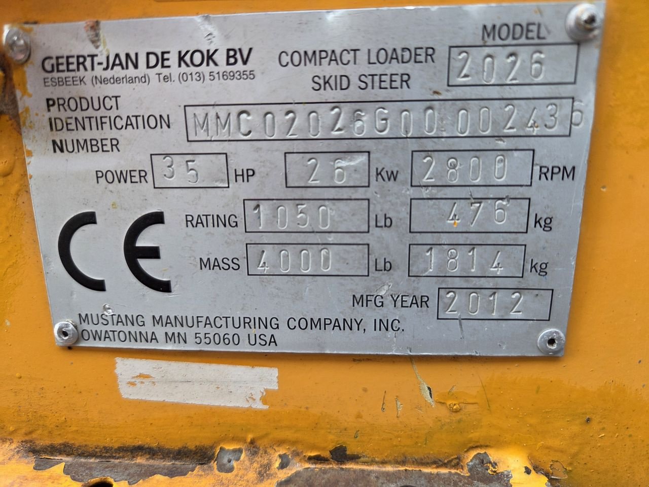 Minibagger typu Mustang 2026, Gebrauchtmaschine v Oirschot (Obrázok 8)