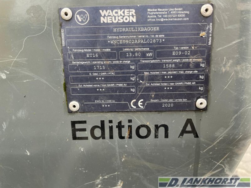 Minibagger a típus Sonstige ET 16, Gebrauchtmaschine ekkor: Emsbüren (Kép 22)