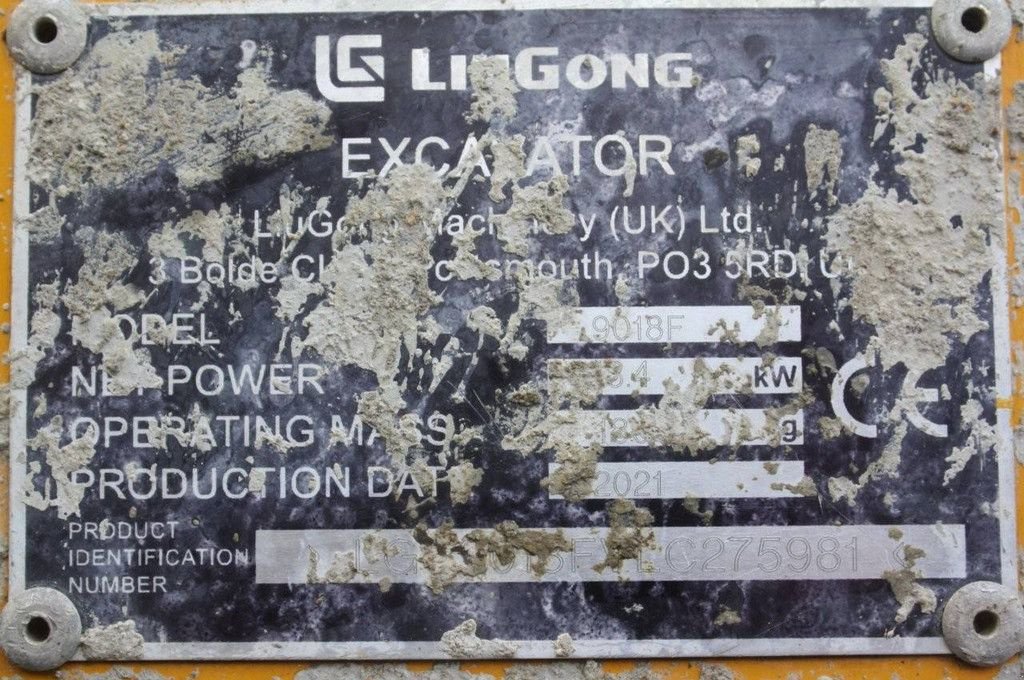 Minibagger del tipo Sonstige LIUGONG 9018F, Gebrauchtmaschine In Antwerpen (Immagine 7)