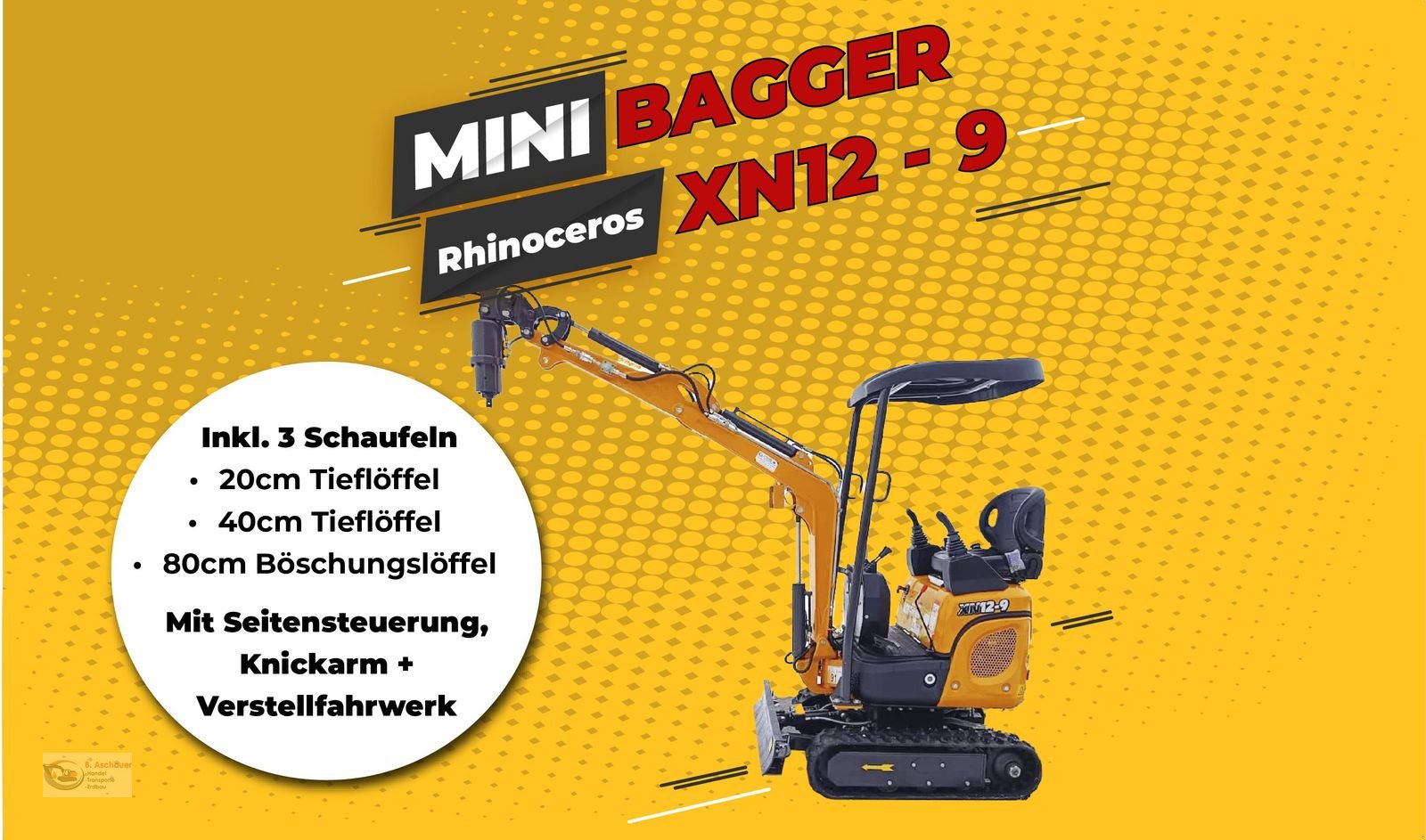 Minibagger des Typs Sonstige Minibagger Rhinoceros XN12-9, Neumaschine in Dimbach (Bild 1)