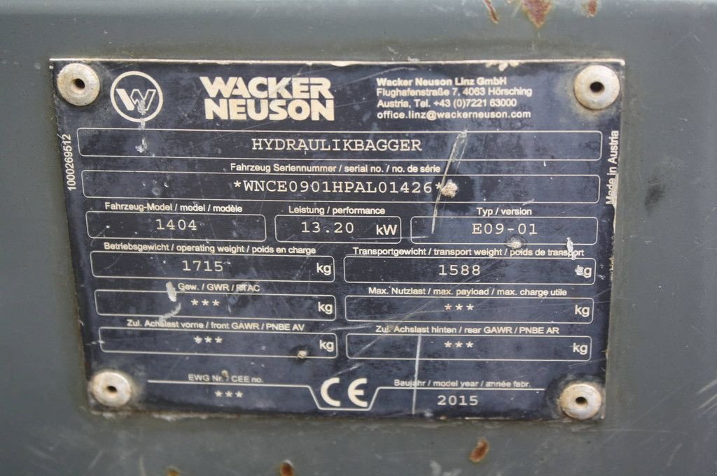 Minibagger za tip Sonstige Neuson 1404, Gebrauchtmaschine u Antwerpen (Slika 4)