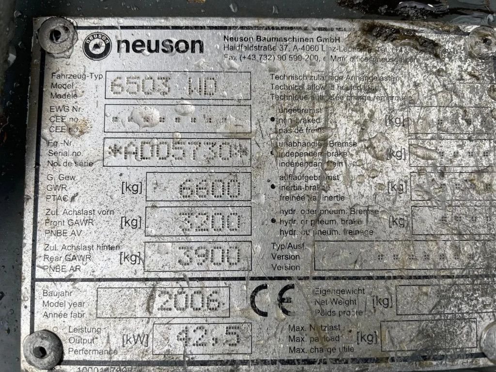 Minibagger del tipo Sonstige Neuson 6503 WD Bandenkraan, Gebrauchtmaschine In Lunteren (Immagine 9)
