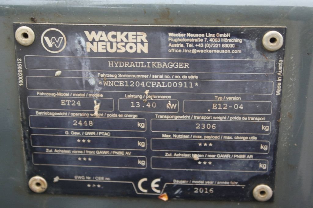 Minibagger du type Sonstige Neuson ET24, Gebrauchtmaschine en Antwerpen (Photo 7)