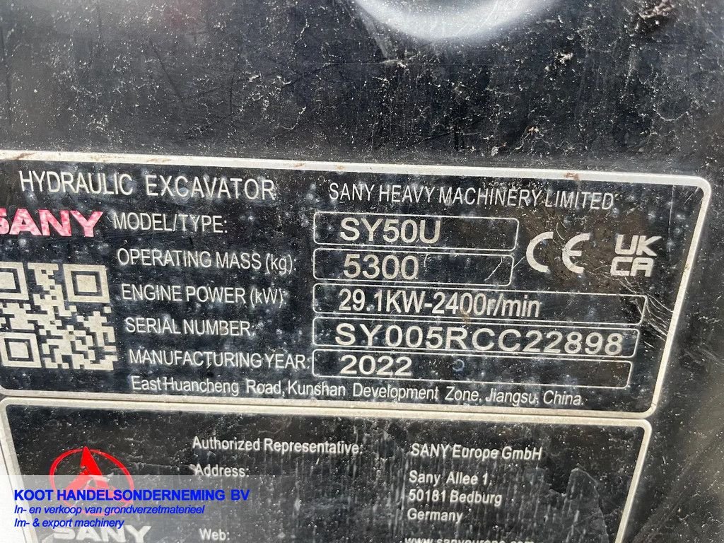 Minibagger του τύπου Sonstige Sany SY 50u 820 hours! 3 Buckets, Gebrauchtmaschine σε Nieuwerkerk aan den IJssel (Φωτογραφία 9)