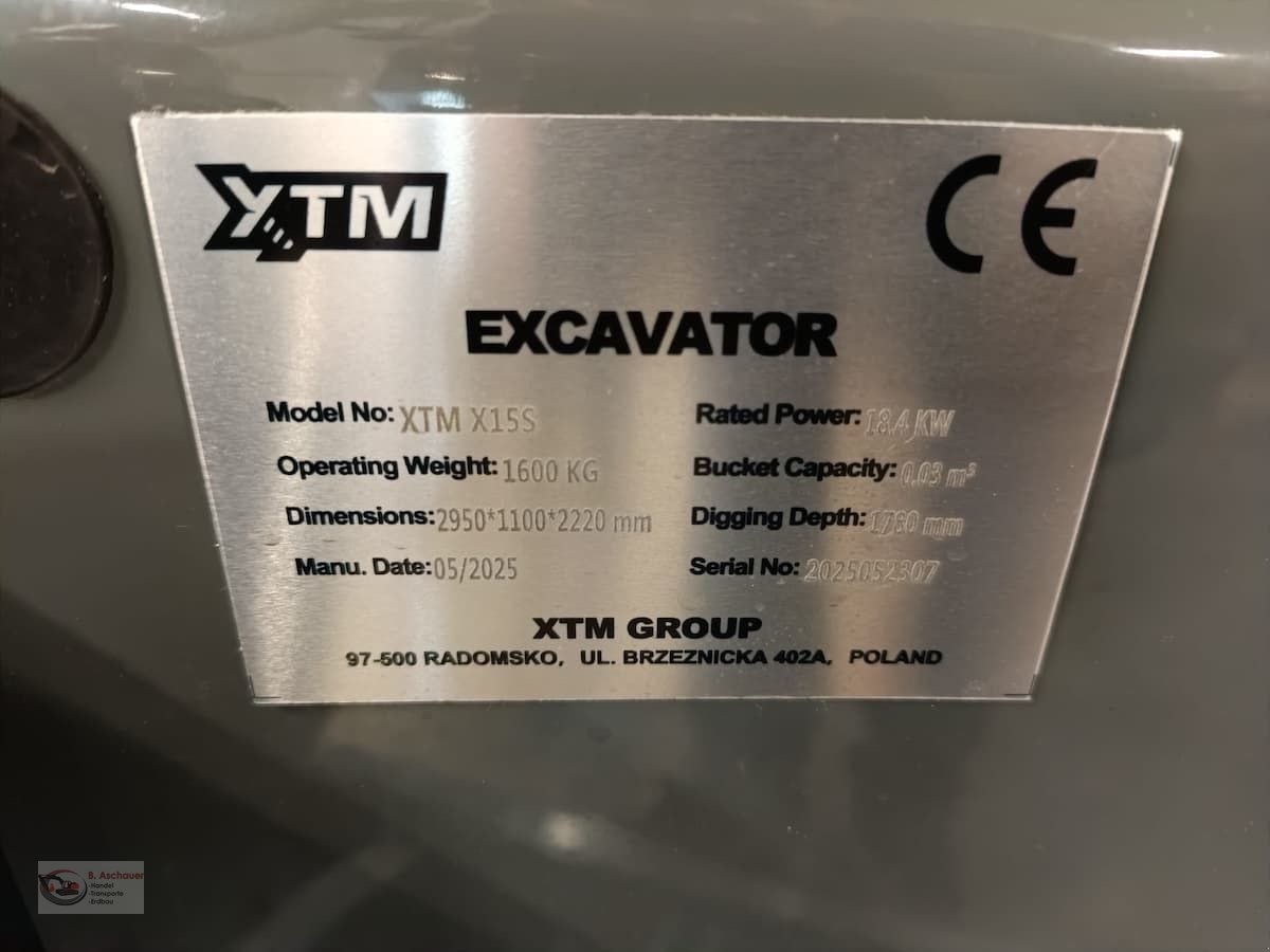 Minibagger a típus Sonstige XTM X15s, Neumaschine ekkor: Dimbach (Kép 11)